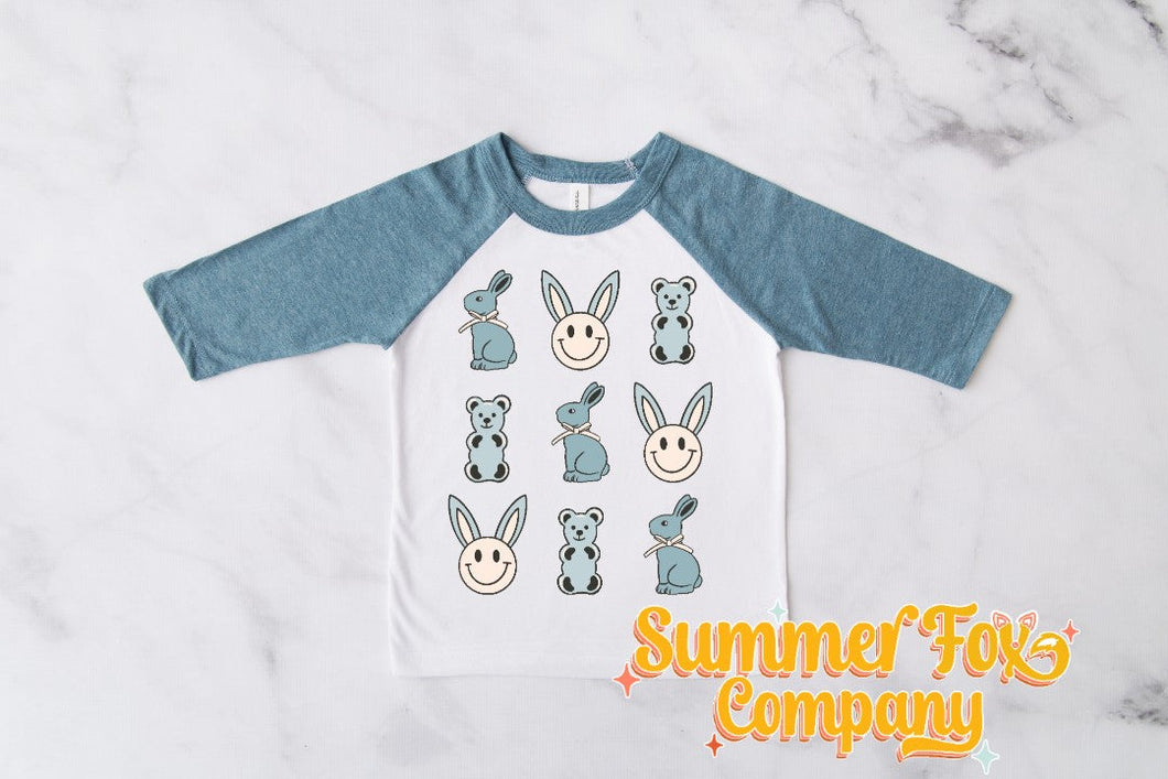 Blue Bunny Stack ✨️Raglan✨️  (YOUTH)