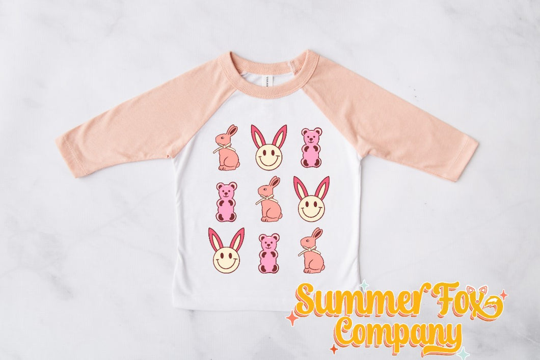 Pink Bunny Stack ✨️Raglan✨️  (YOUTH)